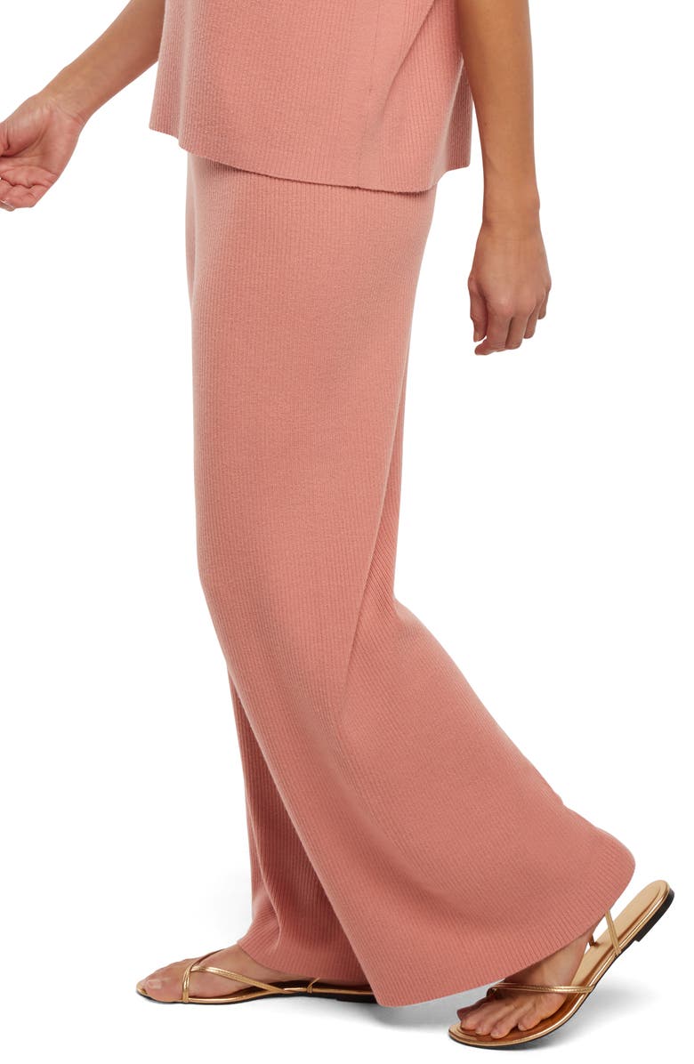 Three Dots Desiree Wide Leg Pants, Alternate, color, Rose Dawn
