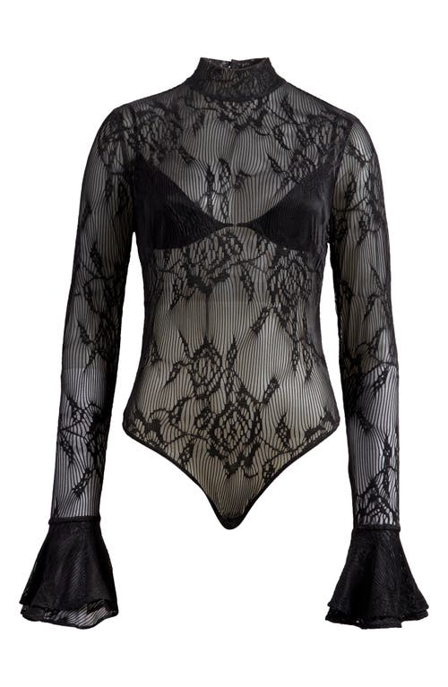 Shop Mistress Rocks Bracelet Mesh Lace Bodysuit In Black