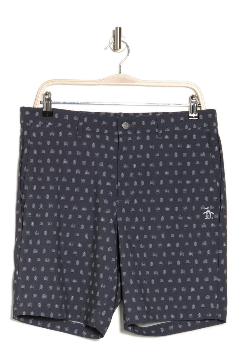 TV Print Stretch Twill Golf Shorts, Alternate, color, CAVIAR