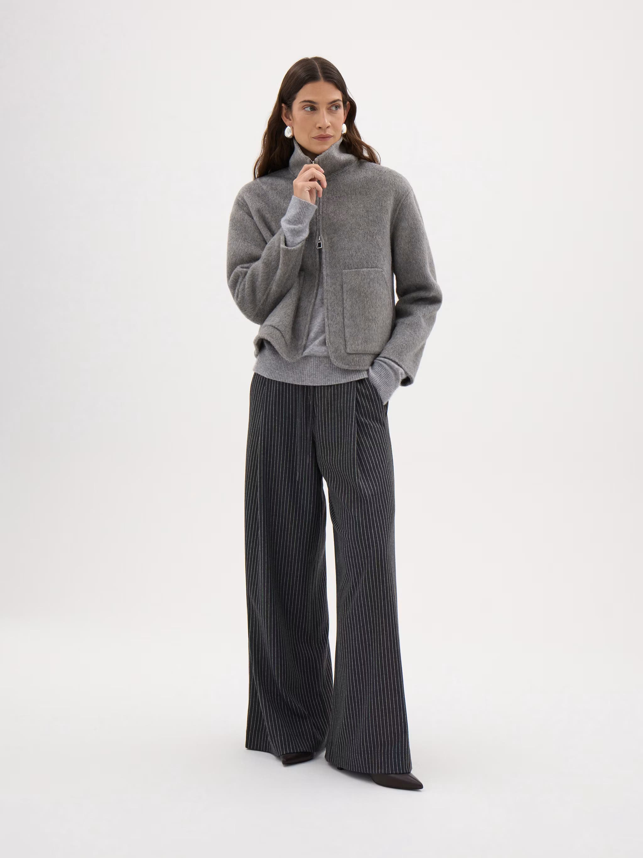 Hush Ira Wool Funnel Neck Zip Jacket (Women) | Nordstrom