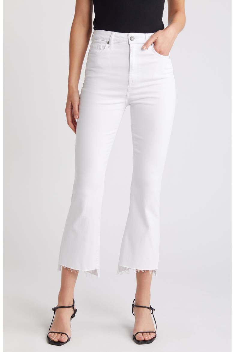 Raw Step Hem Wide Leg Jeans, Main, color, WHITE
