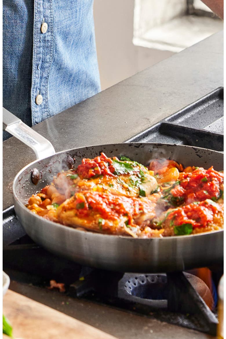 x Bobby Flay PFAS-Free Nonstick Stainless Steel 12" Frypan with Lid, Alternate, color, STAINLESS STEEL