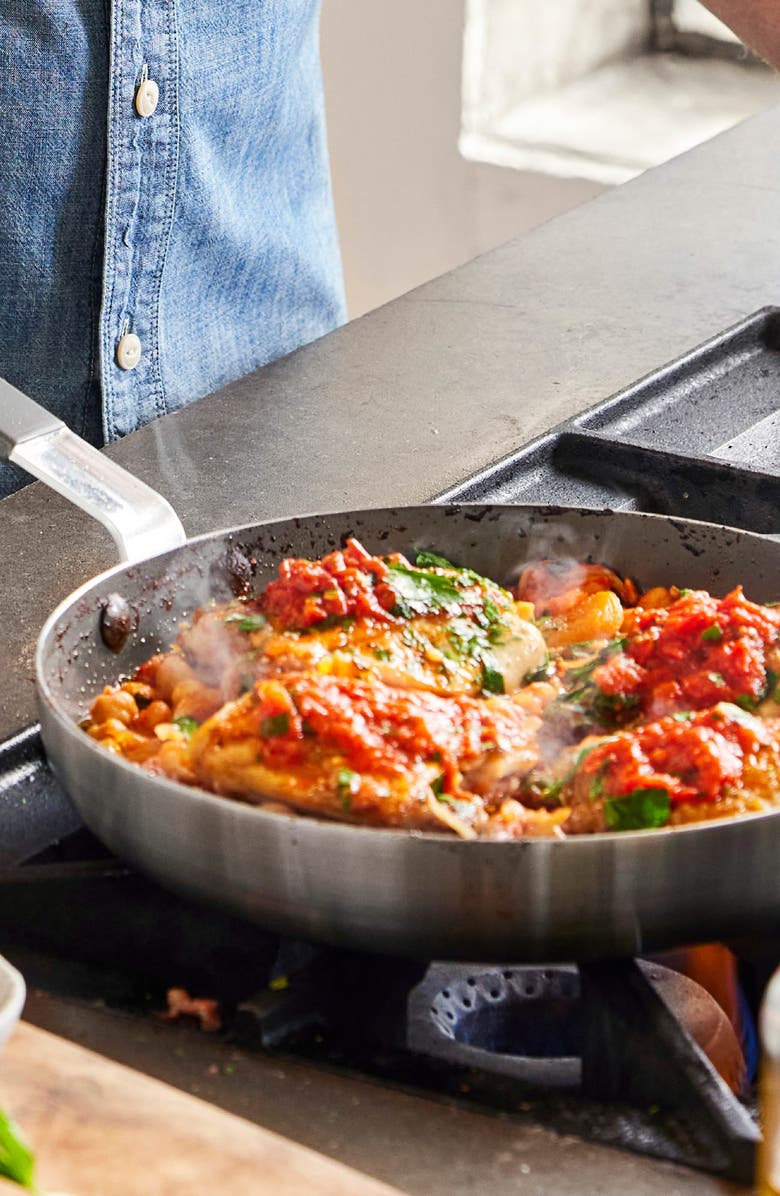 GreenPan x Bobby Flay PFAS-Free Nonstick Stainless Steel 12" Frypan with Lid, Alternate, color, Stainless Steel