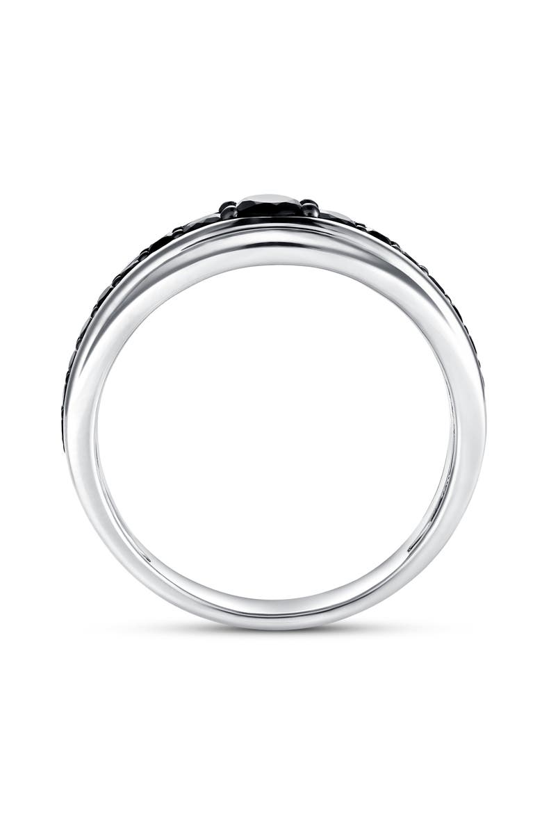 Ren 1CT Diagonal Black Spinel Ring 925 Silver, Alternate, color, Sterling Silver