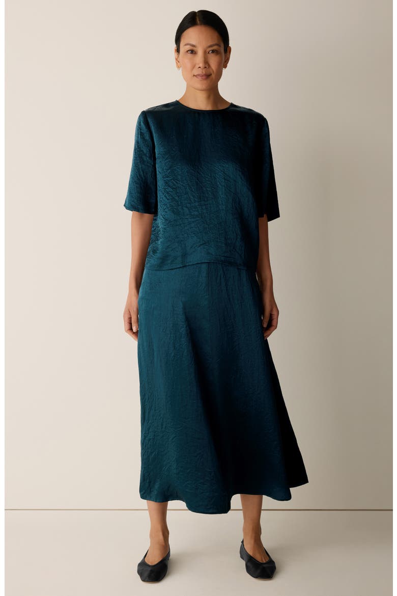 Crinkled Maxi Skirt, Alternate, color, SLATE BLUE