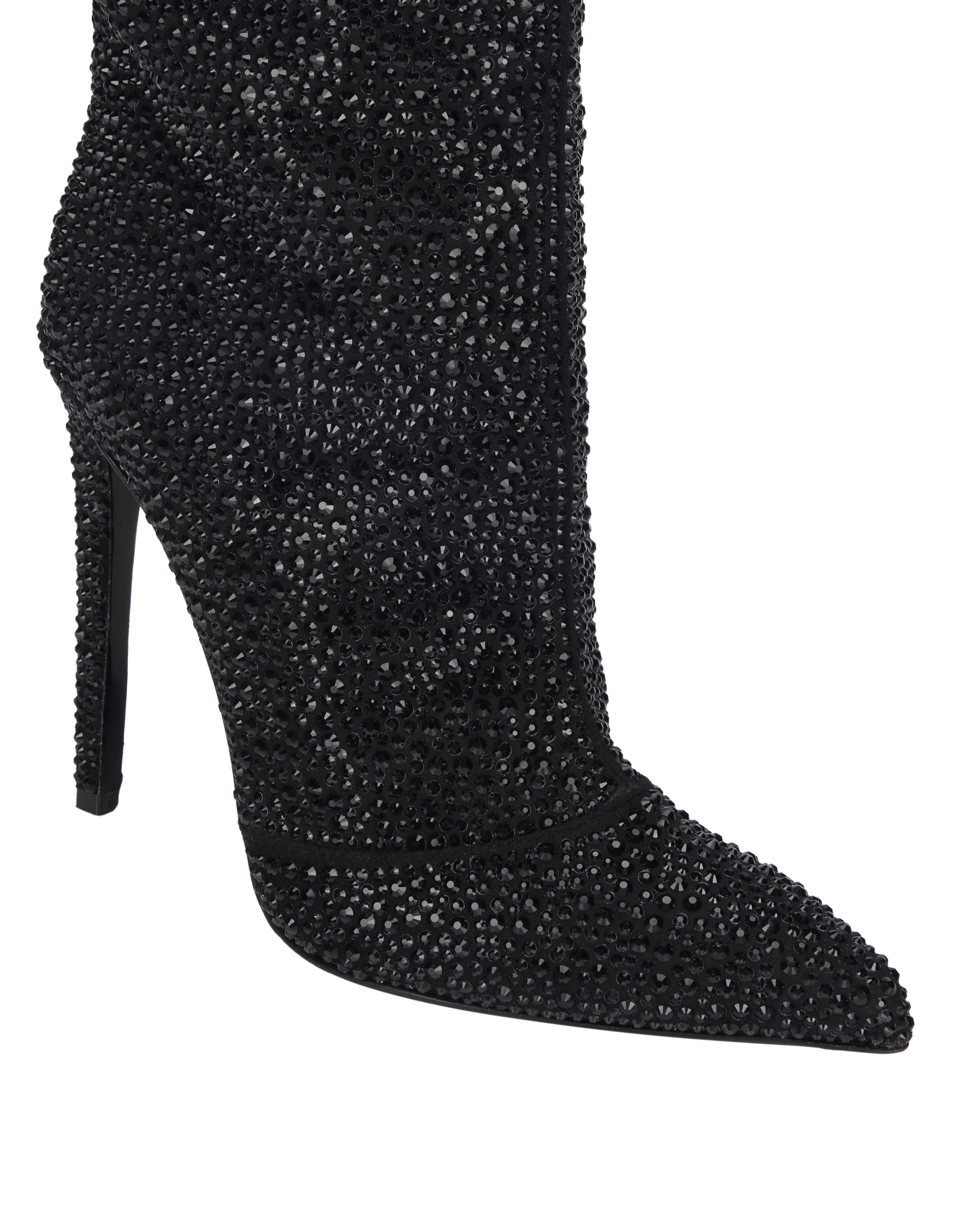 High-Heel High Boots Mixed Strass Hexagon Women, Alternate, color, black