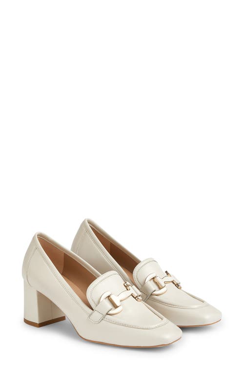 Lk Bennett Luca Block Heel Pump In Ecru