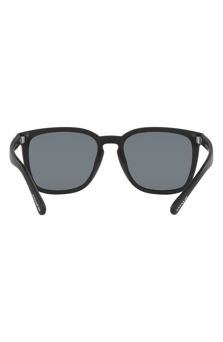 COACH 56mm Square Sunglasses, Alternate, color, Rubber Black