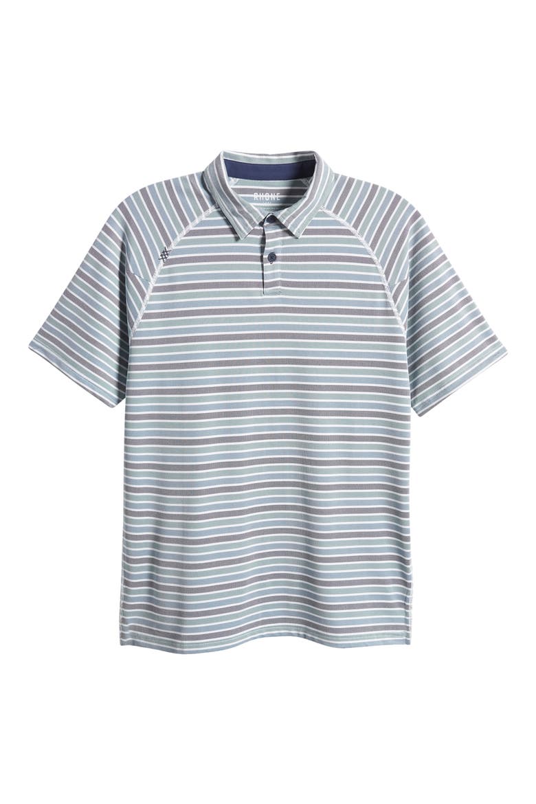Delta Stripe Piqué Polo, Alternate, color, NAVY/ GREEN STRIPE