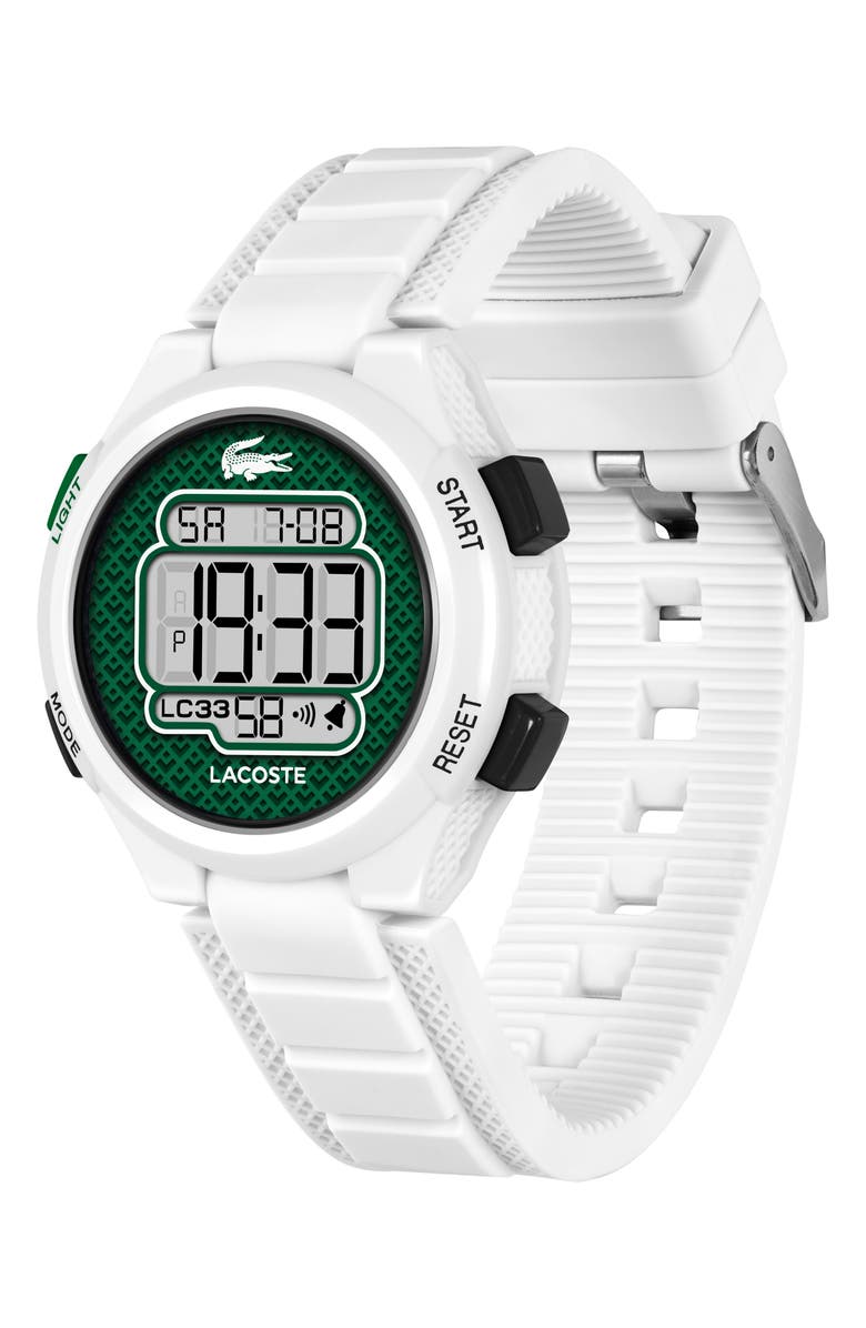 Lacoste Kids' LC33 Silicone Strap Watch, 34mm, Alternate, color, Green