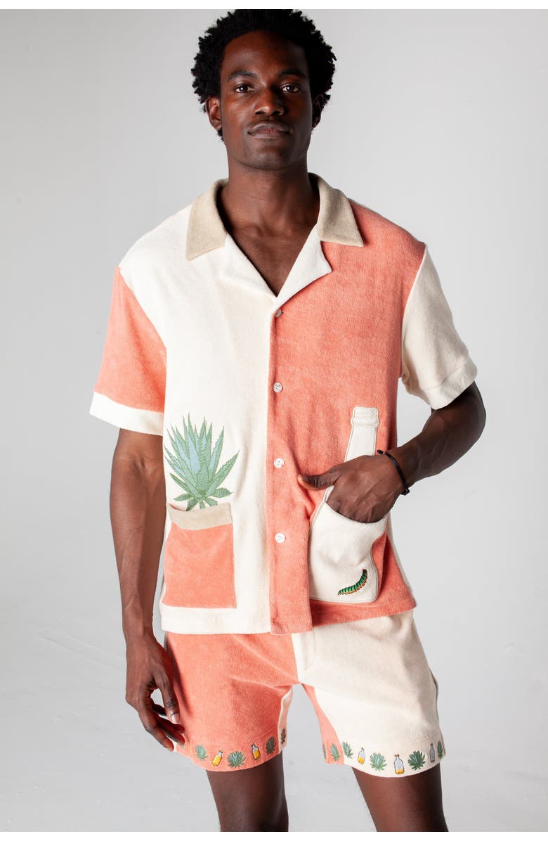 Tombolo '¡Gusanito!' Cabana Shorts, Alternate, color, Parchment/Pink Adobe