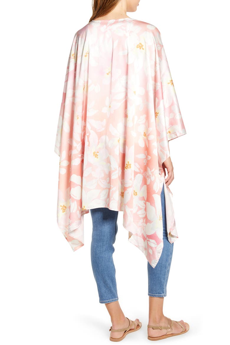 Print Ruana, Alternate, color, CORAL SOLEIL FLORAL PRINT