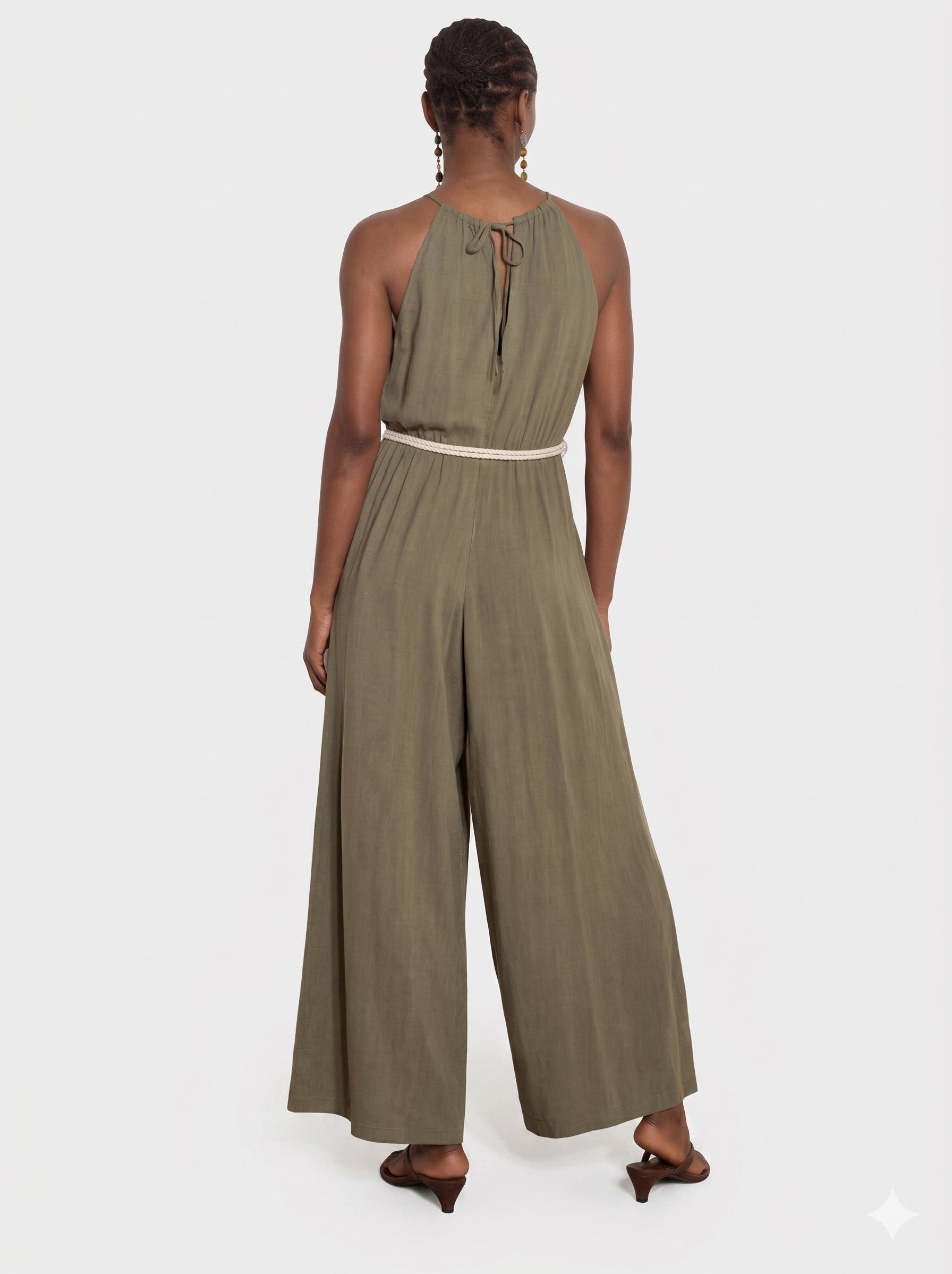 Apricot Halter Neck Rope Belt Jumpsuit (Women) | Nordstrom