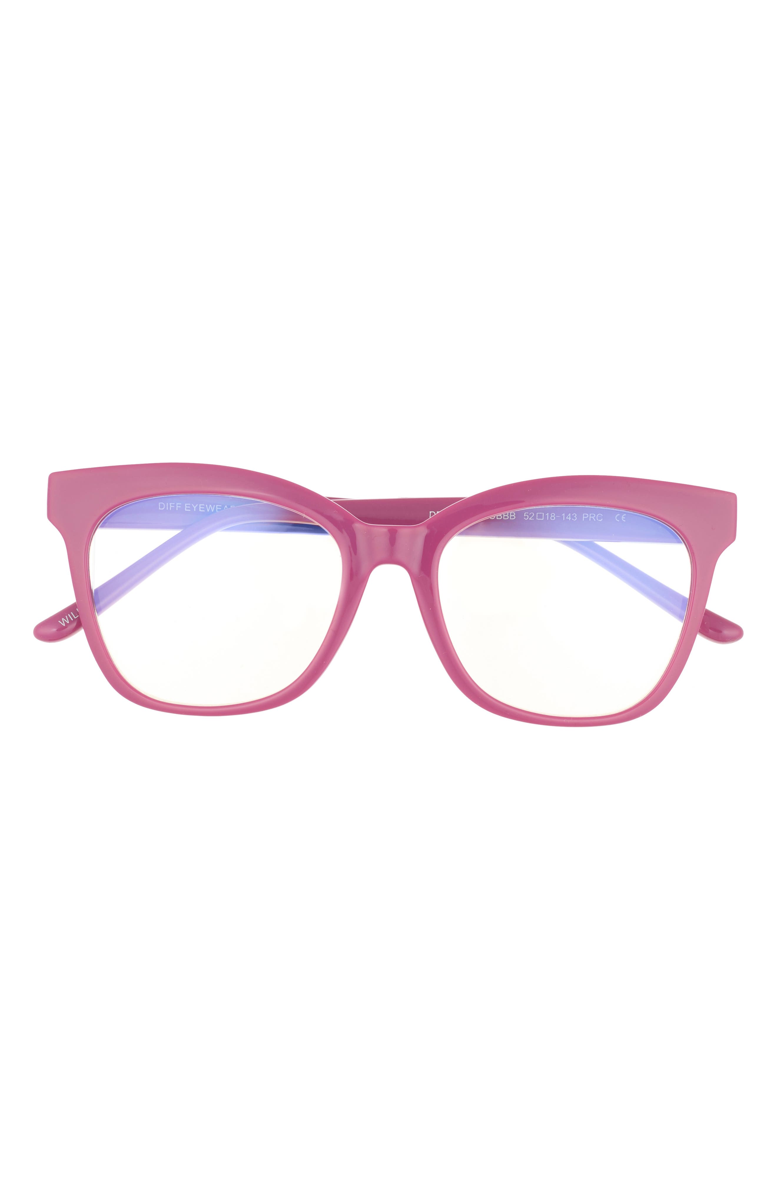 DIFF Willa 52mm Cat Eye Blue Light Blocking Glasses