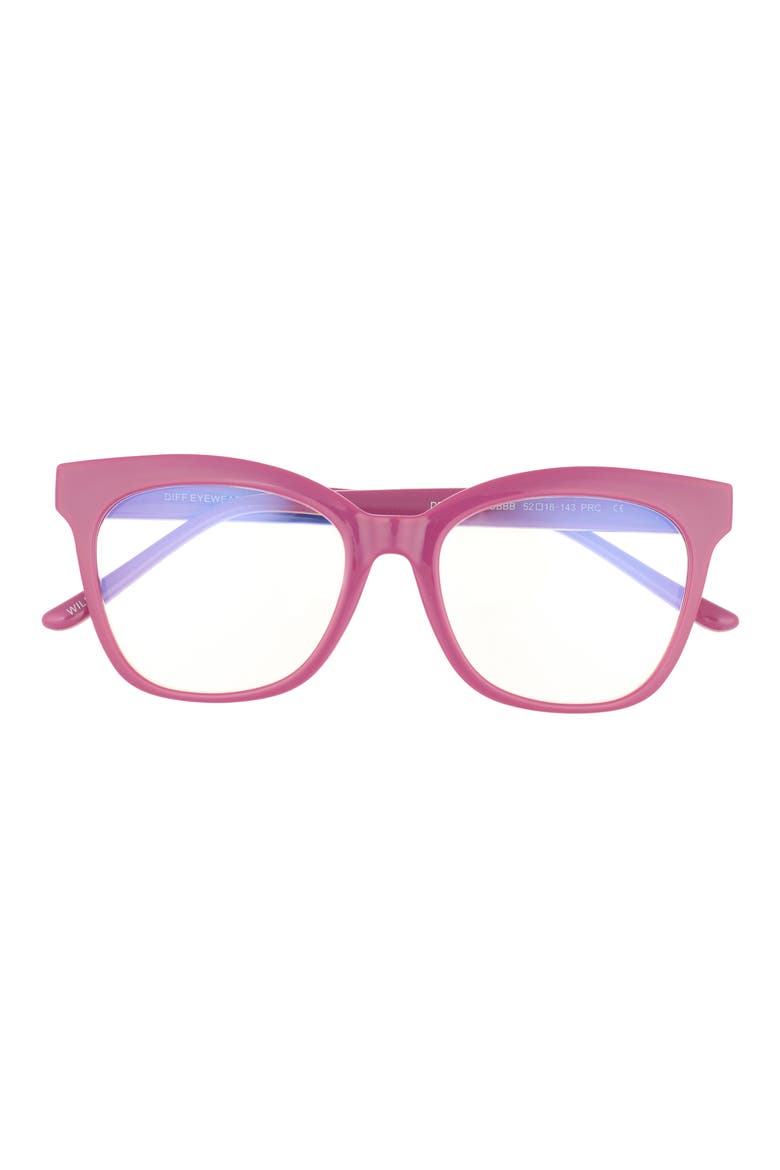 Willa 52mm Cat Eye Blue Light Blocking Glasses, Main, color, PINK ULTRA BLUE LIGHT