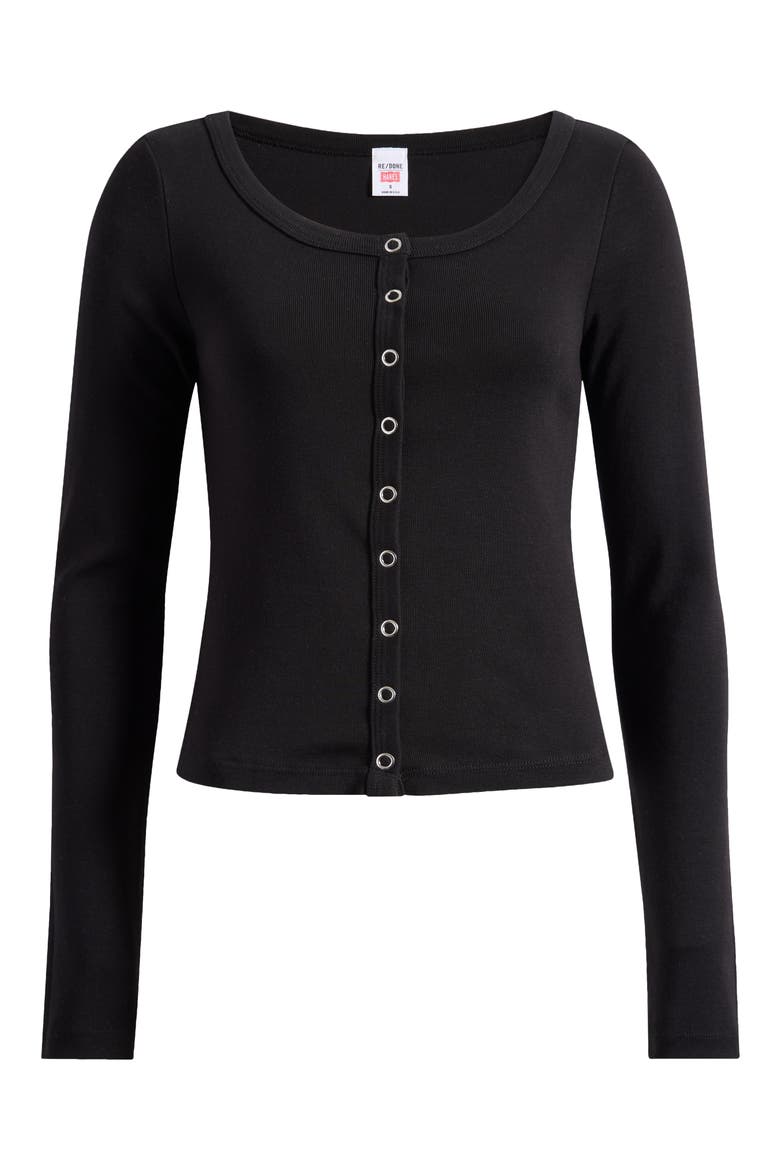 Scoop Neck Cotton Cardigan, Alternate, color, BLACK