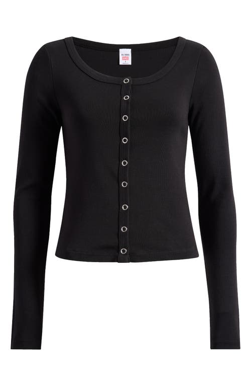 Re/done Crew-neck Cashmere Cardigan In Black