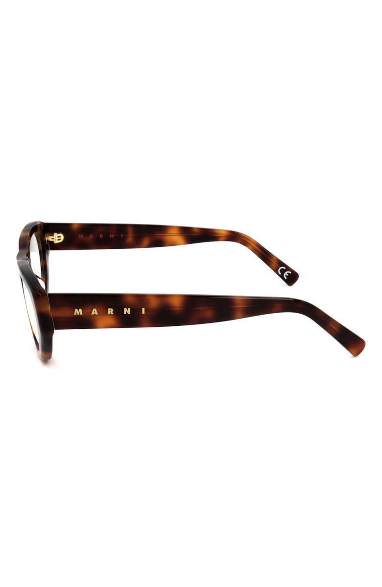 Marni 53mm Rectangular Reading Glasses, Alternate, color, Tort
