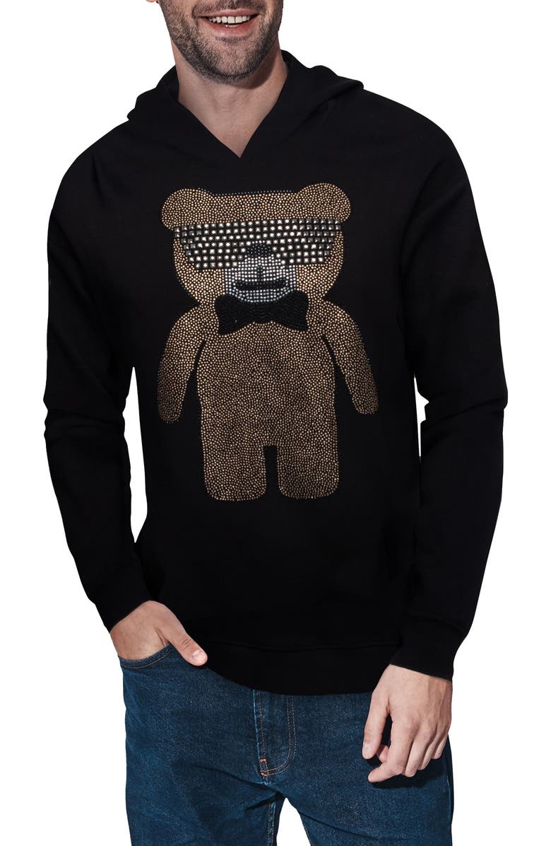 XRAY Bear Studded Graphic Hoodie, Main, color, 