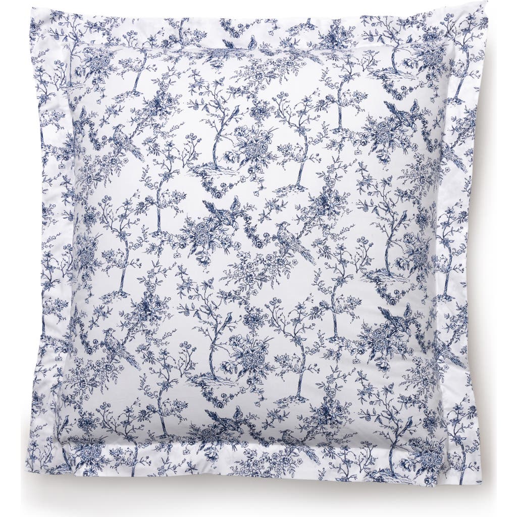 Petite Plume Timeless Toile Cotton Percale Euro Pillow Sham In Blue