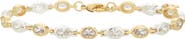ARGENTO VIVO Two Tone Cubic Zirconia Oval Tennis Bracelet