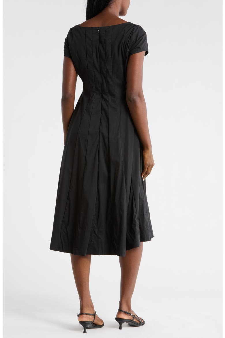 Poplin Cap Sleeve Dress, Alternate, color, BLACK
