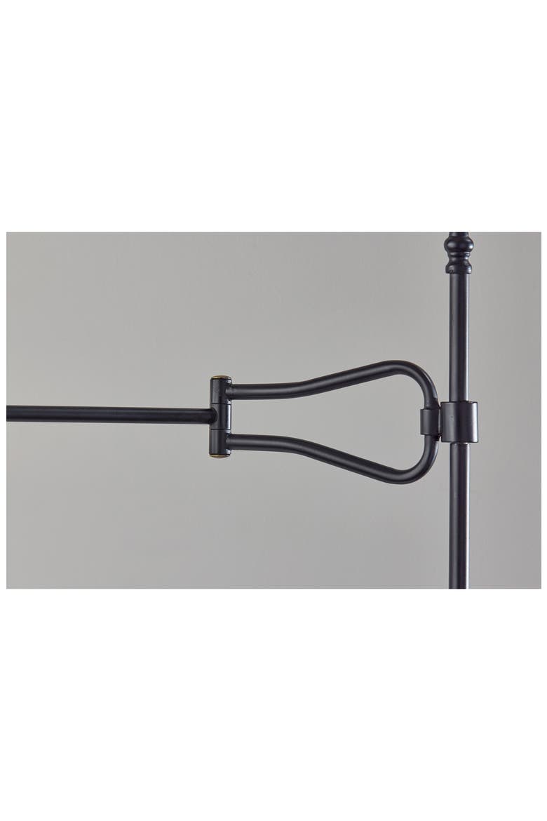 Elijah Swing Arm Floor Lamp, Alternate, color, BLACK/ ANTIQUE BRASS
