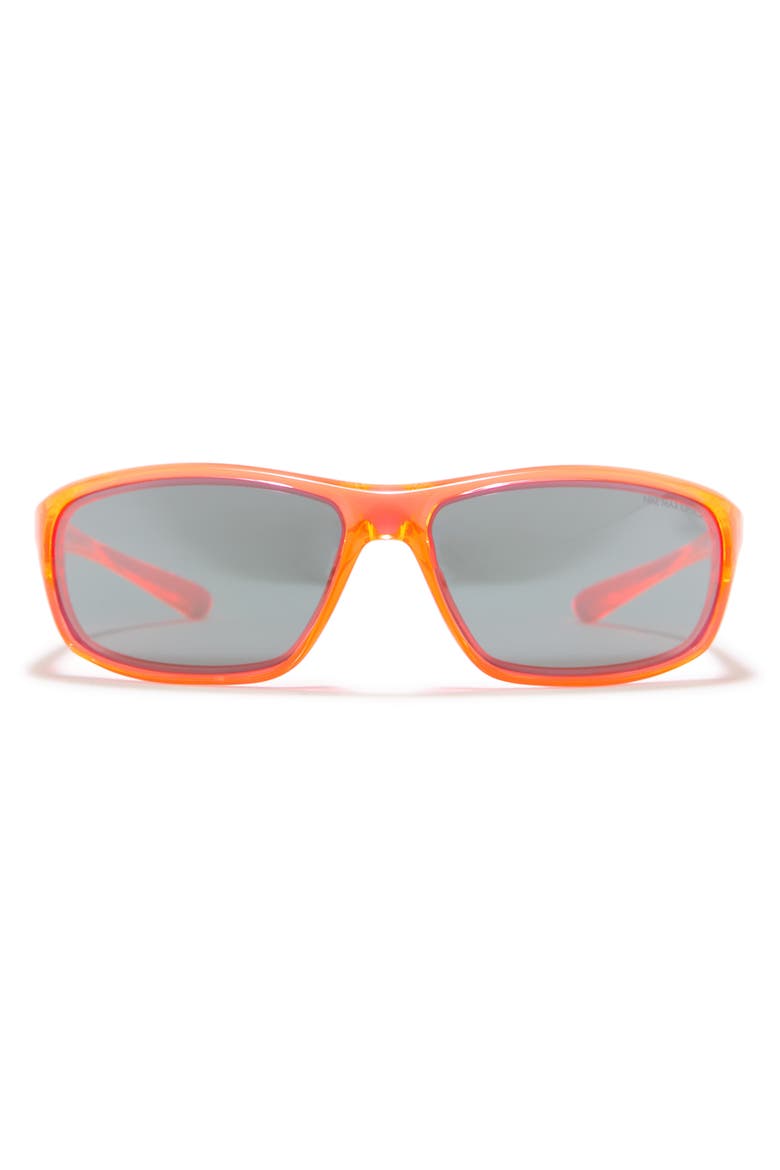 57mm Varsity Wrap Sunglasses, Main, color, CRYSTAL HYPER CRIMSON