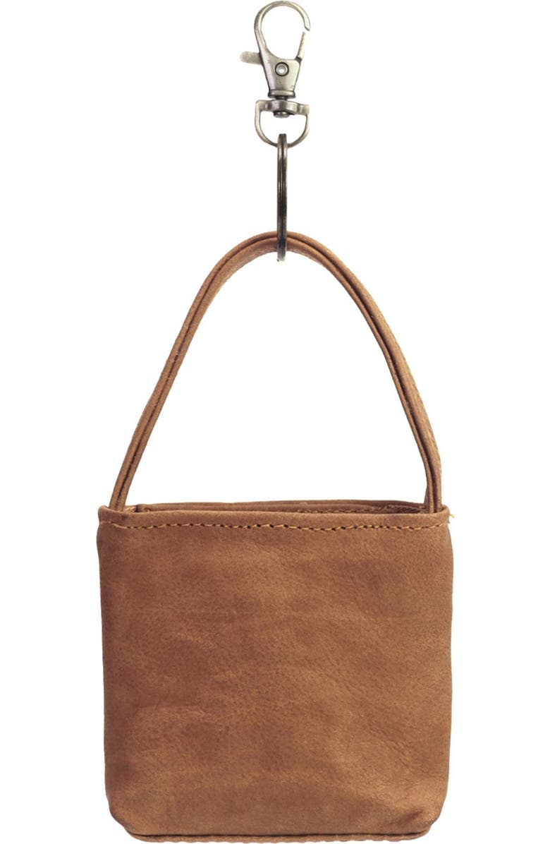 Mandrn Mini Leather Bag Charm, Alternate, color, Saddle (Light)