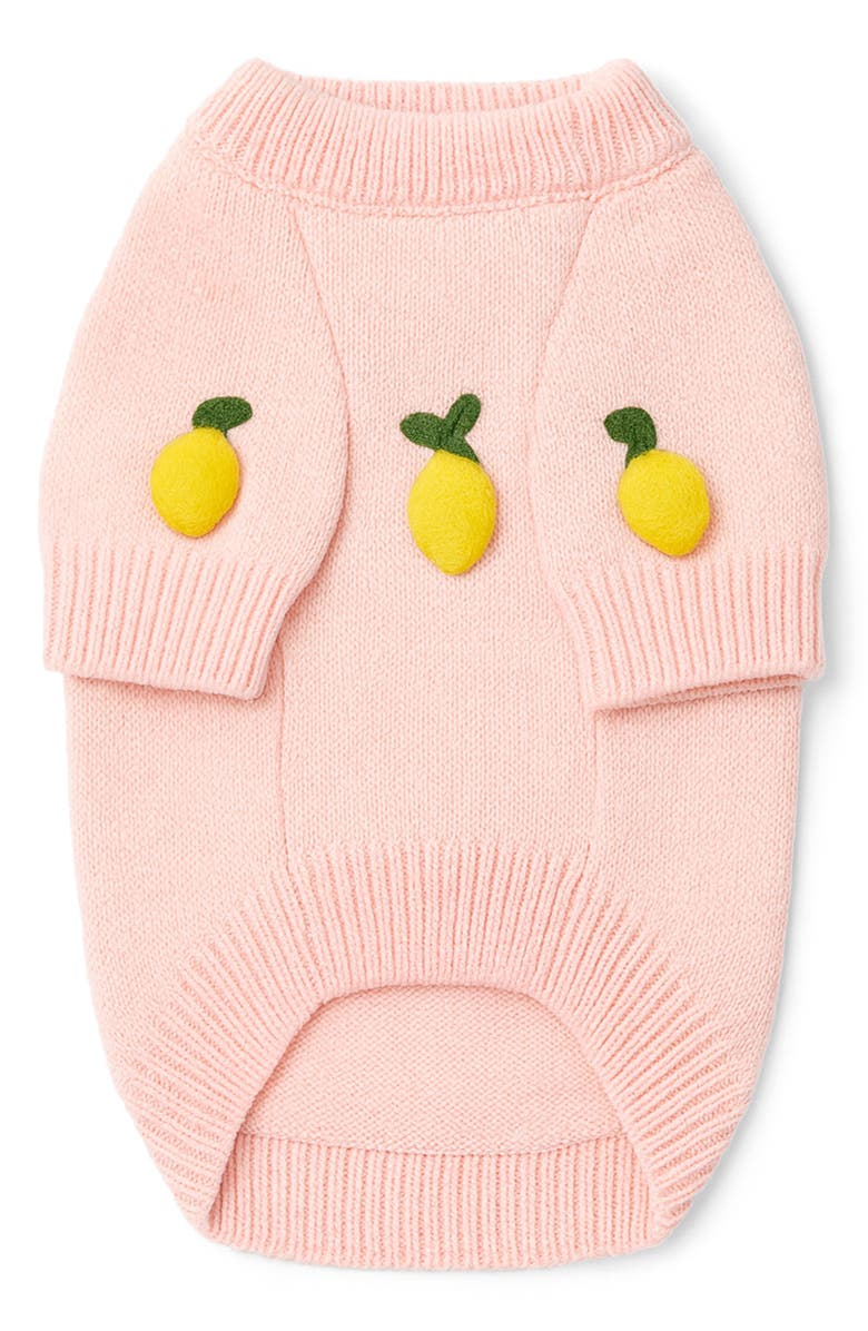 Found My Animal Lemon 3D Icon Dog Sweater, Alternate, color, Pink
