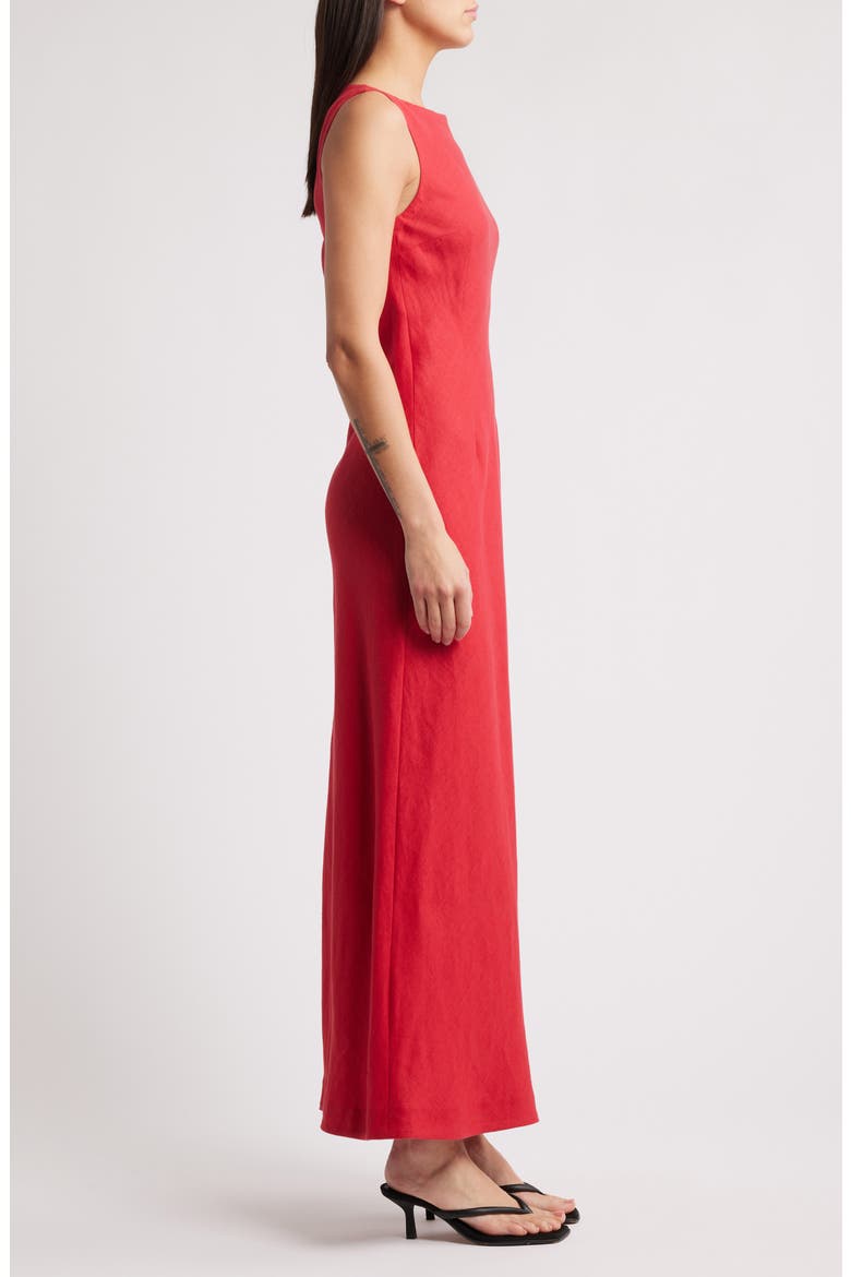 Lydie Linen Maxi Dress, Alternate, color, RED