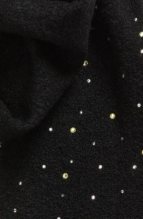 Jane Carr Krug Swarovski Crystal Cashmere Blend Scarf In Noir