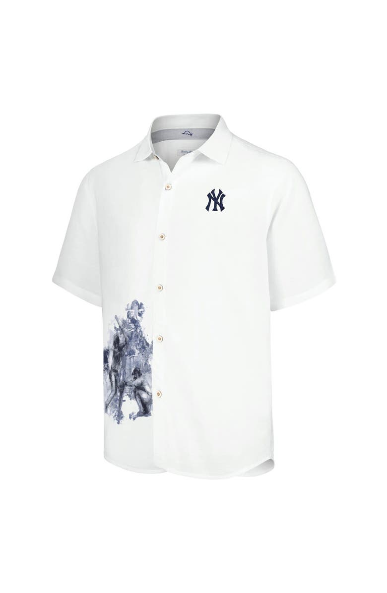 Tommy Bahama Men's Tommy Bahama White New York Yankees Veracruz Ace Islanders Button-Up Shirt, Alternate, color, White