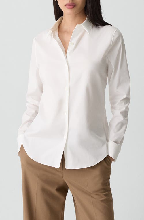Theory Classic Fitted Button-up Shirt In Neutral