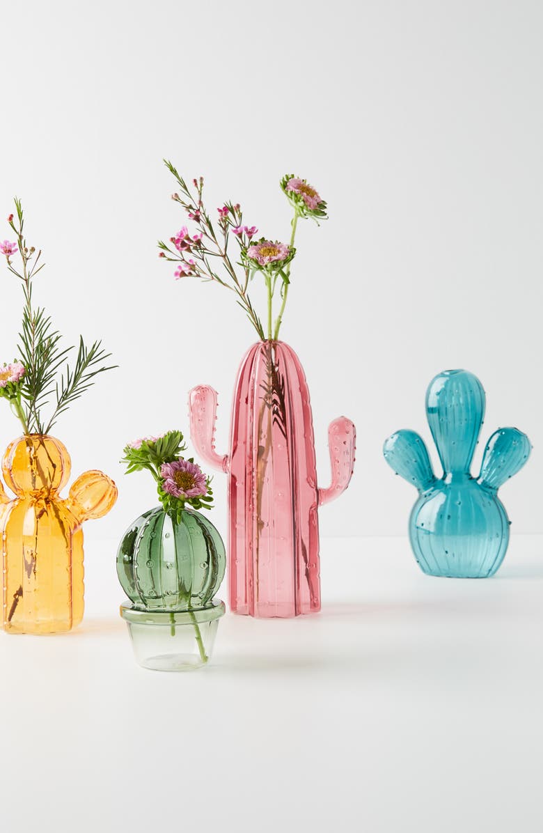 Anthropologie Home Anthropologie Glass Cactus Vase, Alternate, color,