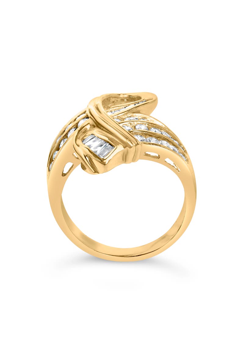 14K Yellow Gold 1 1/3 Cttw Diamond Bypass Cocktail Ring, Alternate, color, Yellow
