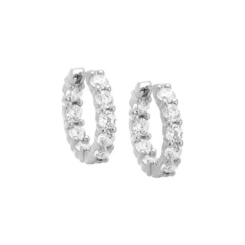 Mini CZ Tennis Huggie Earring