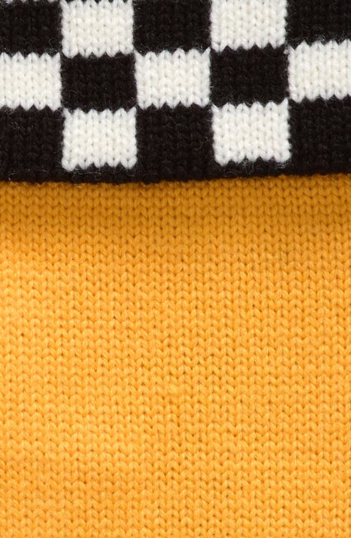 Kate Spade New York Taxi Checkerboard Graphic Mittens In Gold