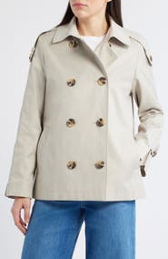 Sam Edelman Double Breasted Water Repellent Swing Jacket