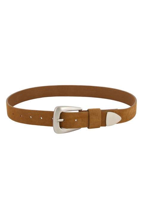 Metal Tip Suede Belt