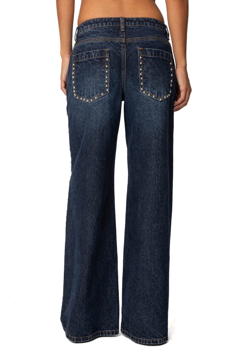 Stassie Studded Low Rise Baggy Jeans, Alternate, color, BLUE