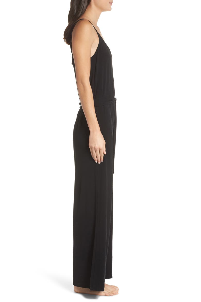 Lounge Jumpsuit (Nordstrom Exclusive), Alternate, color, BLACK