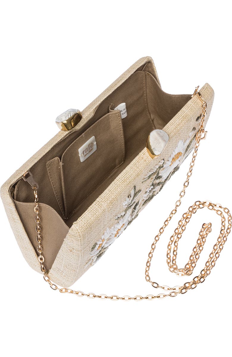 Rafe New York Alessandra Rattan Long Clutch, Alternate, color, White