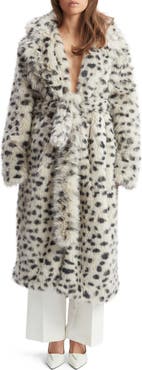 Bardot Dorothea Leopard Print Faux Fur Coat