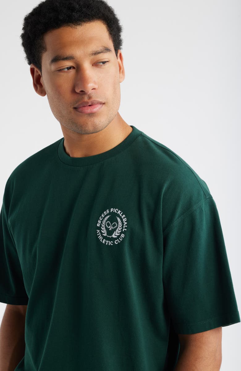 Recess Pickleball x Zella Court Oversize Cotton T-Shirt, Alternate, color, Green Park