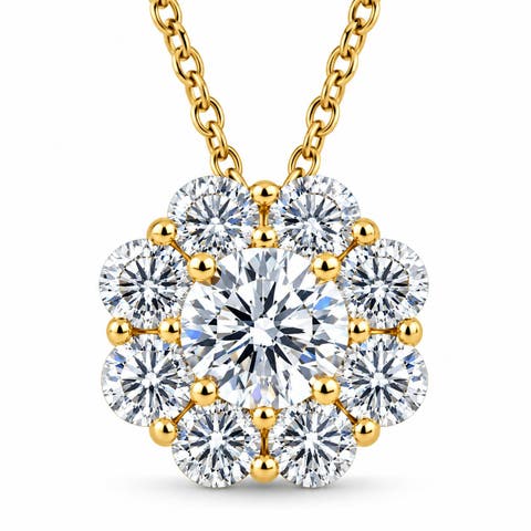 1 Ct Diamond Pendant 10k Gold Necklace