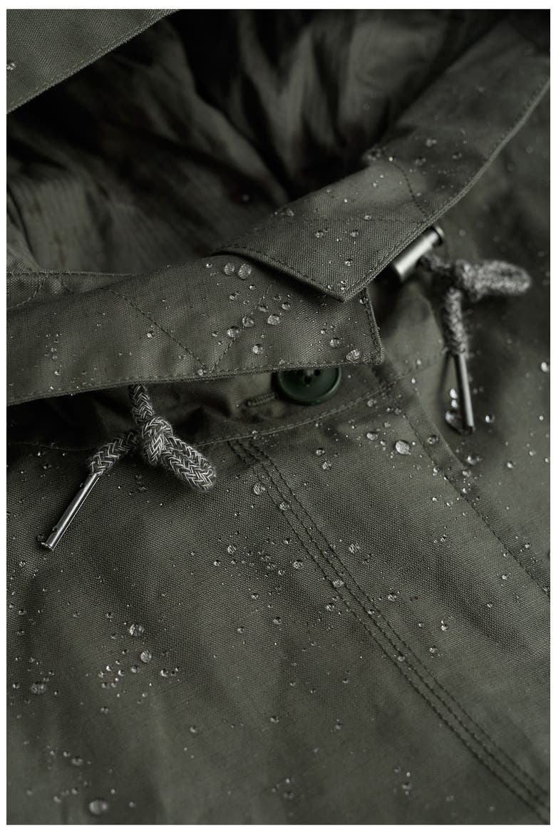 Seafaring Waterproof Linen & Cotton Hooded Coat, Alternate, color, TRELLIS