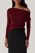 ASTR the Label One-Shoulder Rib Sweater