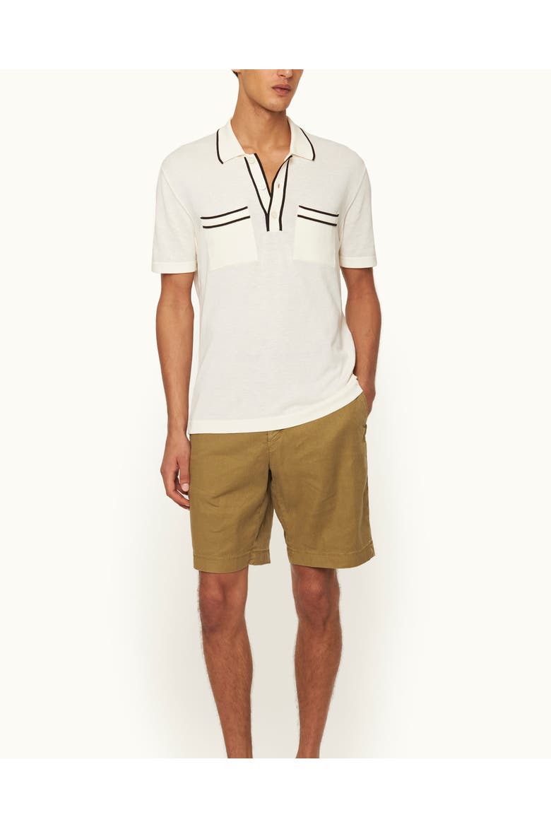 Keeling Tailored-Fit Polo Shirt, Main, color, White Sand/Black