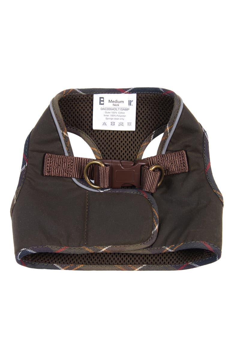 Barbour Wax Cotton Step-In Dog Harness, Alternate, color, Olive/Classic